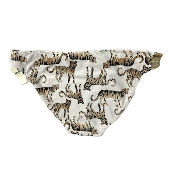 New AE AERIE Big Cats Bikini Bottom Metallic Gold Knot Accent Size M Swim Bottom - Picture 4 of 10